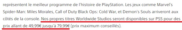 ps5 augmentation prix des jeux