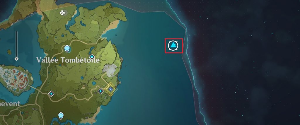 Genshin Impact l'ile sans nom carte