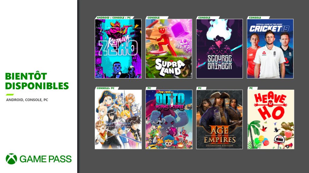 game pass octobre jeux