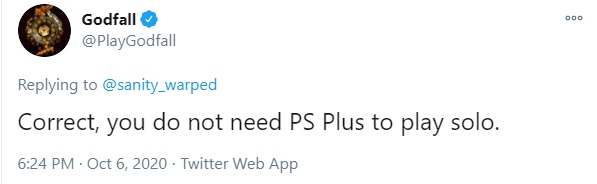 godfall ps+ solo
