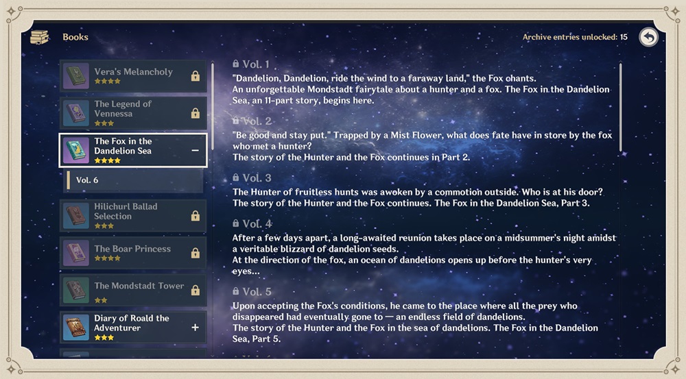 genshin impact ouvrages