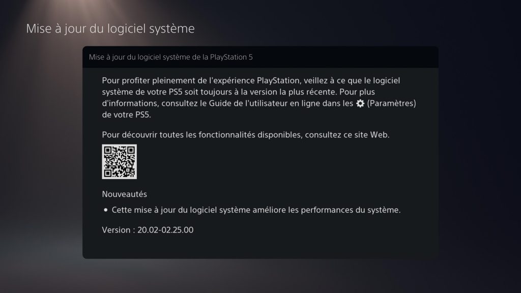 ps5 mise à jour 20.02-02.25.00