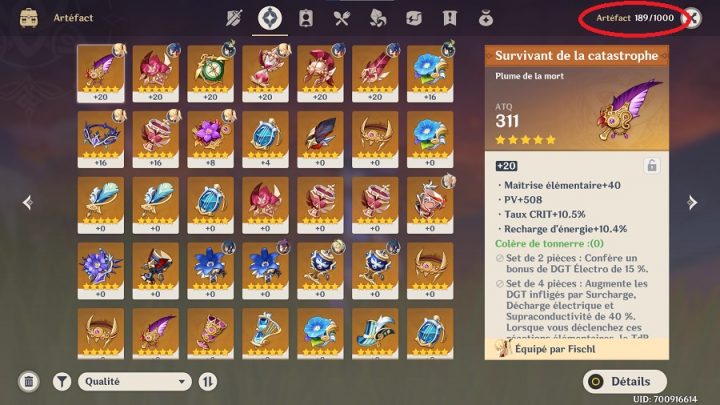 Genshin Impact total artefact