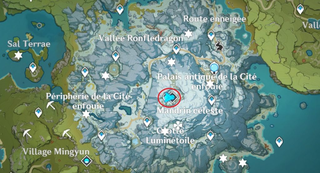 Genshin impact Stèle 4 donjon map