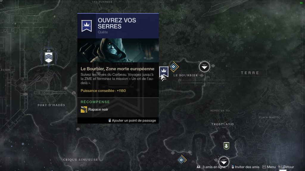 destiny 2 rapace noir ouvrez vos serres