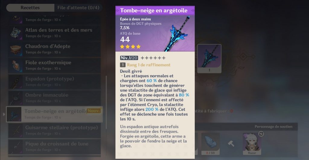 genshin impact tombe neige en argetoile