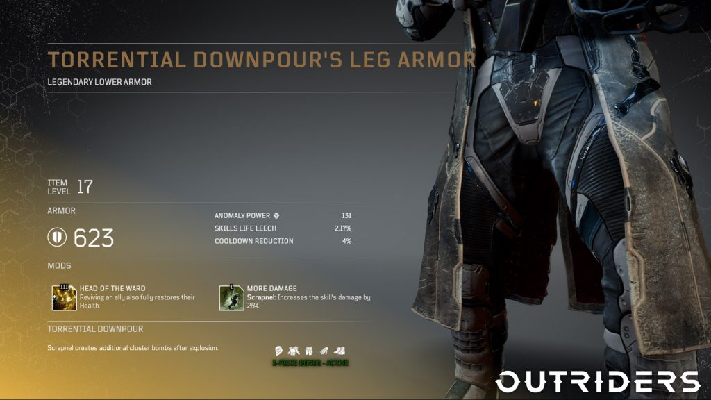 Armure légendaire Averse Torrentielle