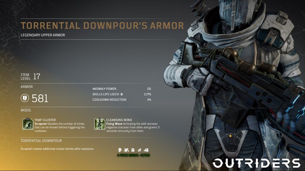 Armure légendaire Averse Torrentielle