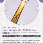 genshin impact épée antique des millélithes