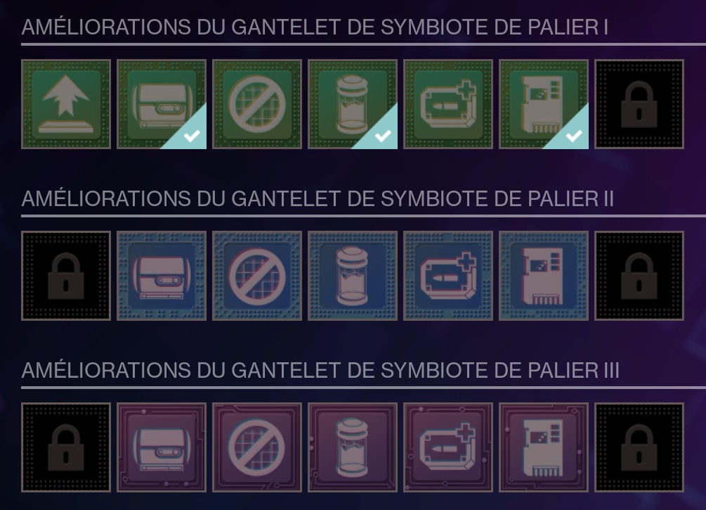 destiny 2 améliorations gant symbiote