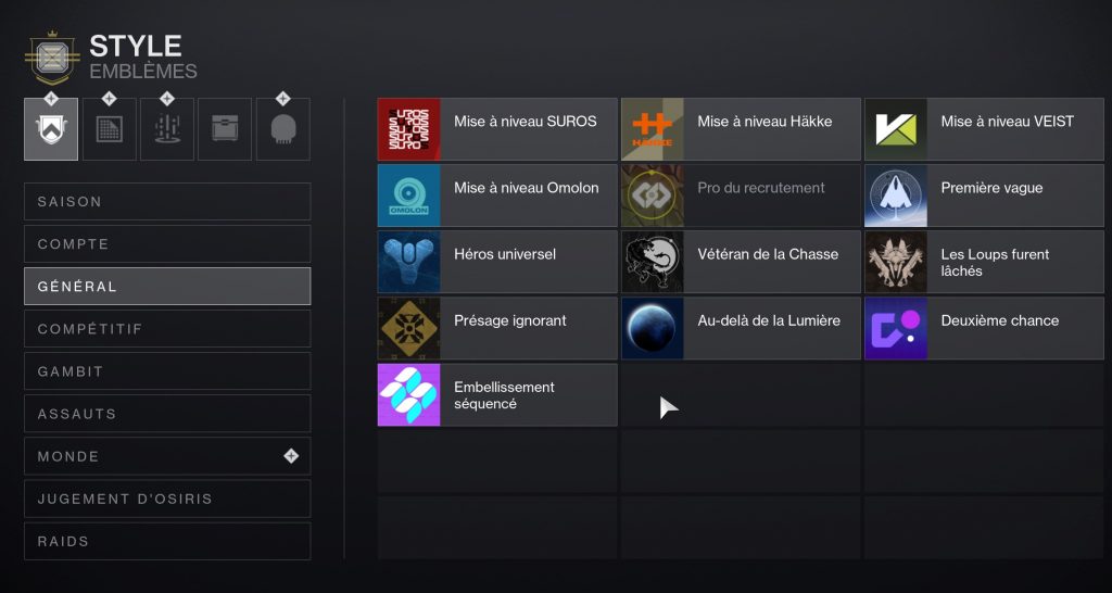 destiny 2 embellissement séquencé