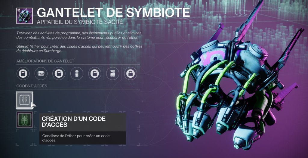 destiny 2 gantelet code d'accès ether
