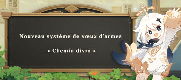 Nouveau système de vœux d'armes Chemin divin