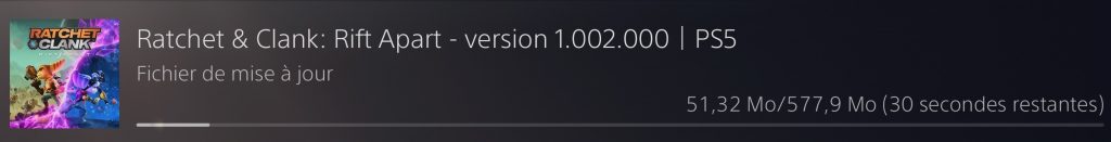 ratchet clank ps5 mise à jour 1.002.000