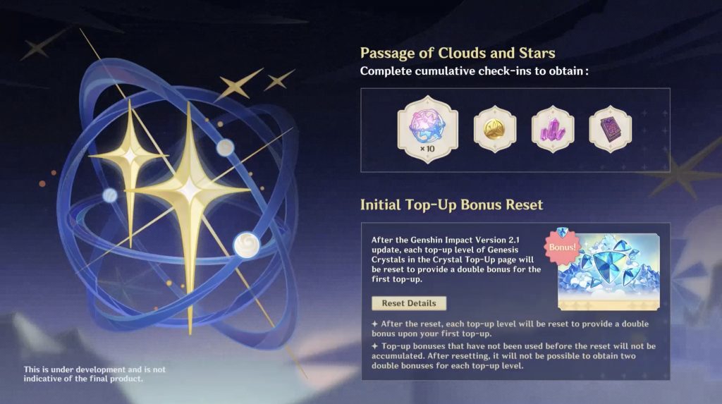 Genshin impact toute les nouveautés de la version 2.1
