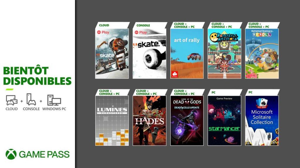 xbox game pass aout 2021