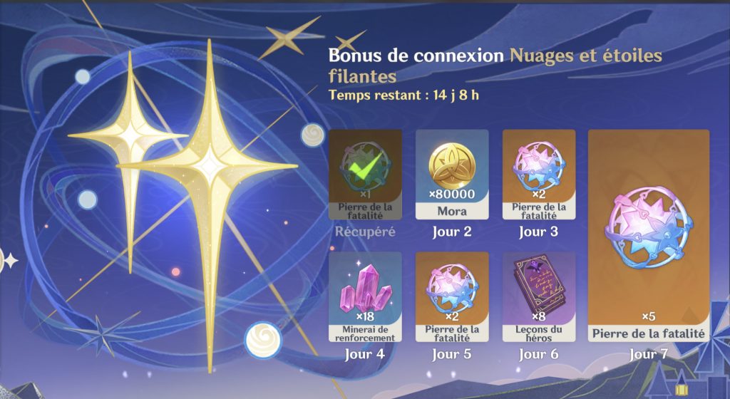 Nuages et étoiles filantes