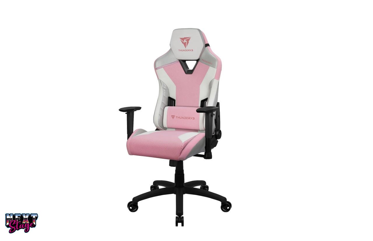 Chaise gamer ergonomique rose TC3 de ThunderX3