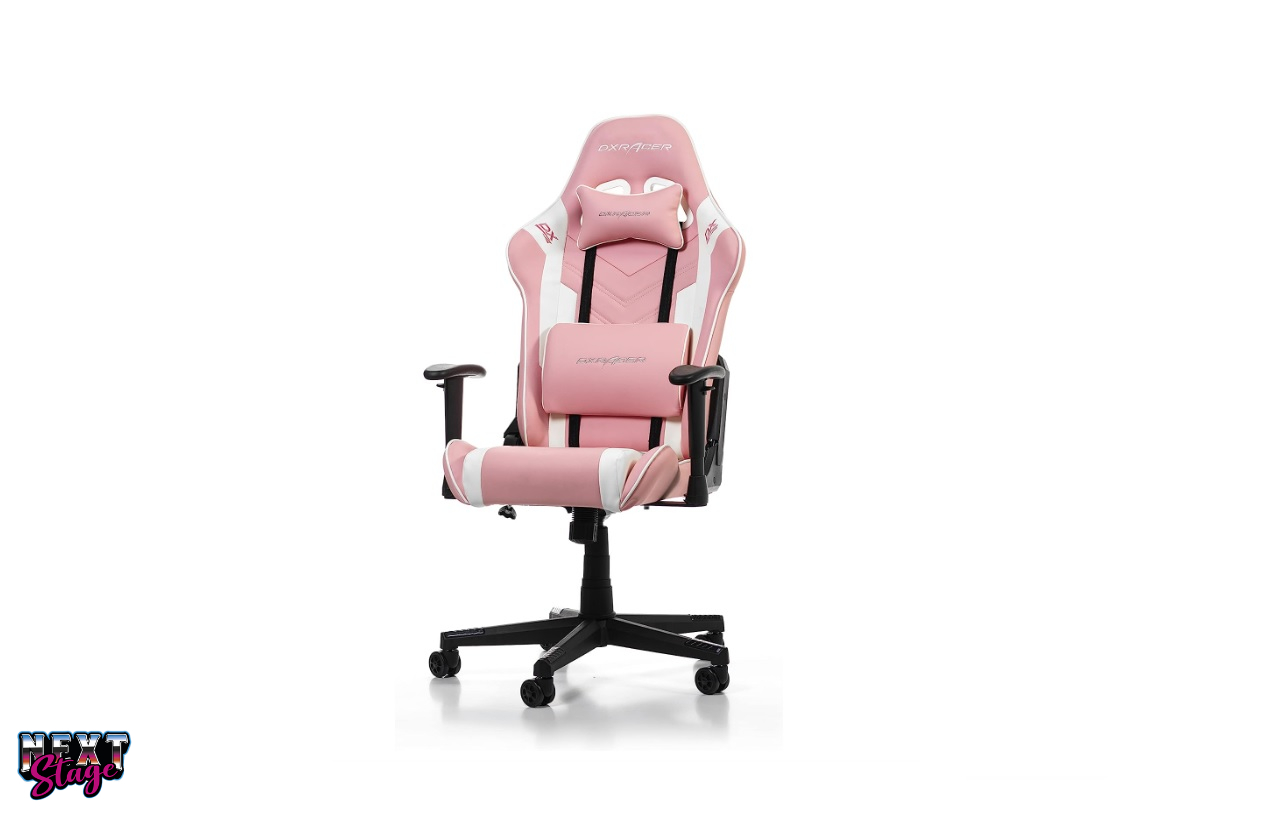 Chaise gaming simili cuir rose DXRacer