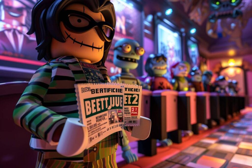 Billets pour Beetlejuice 2 : achetez vos places de cinéma dans le jeu Roblox