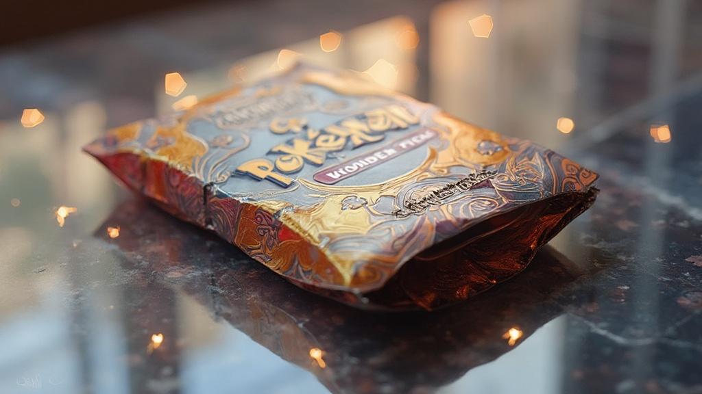 Paquet de gâteau au chocolat avec des ornements dorés sur fond sombre