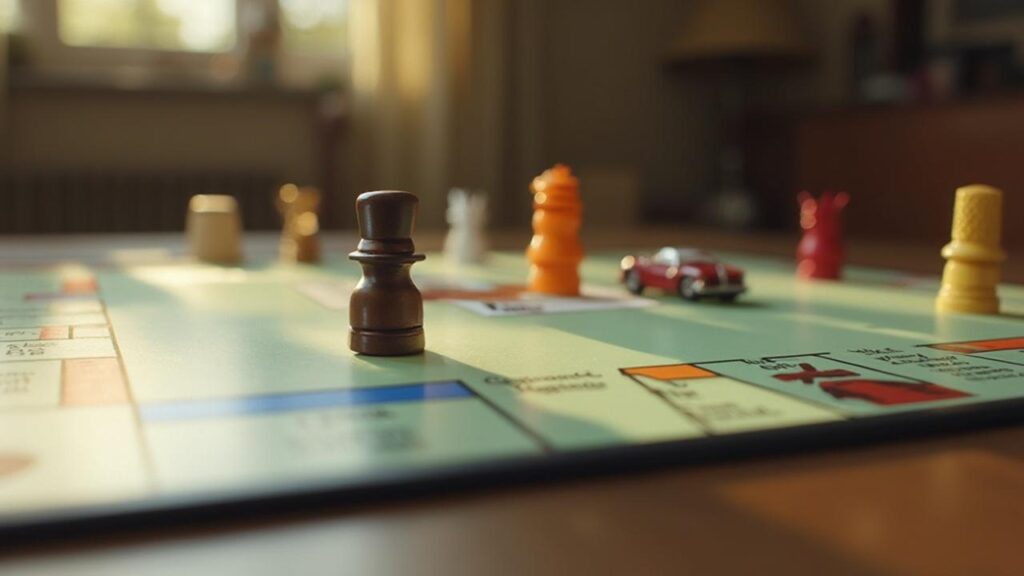 Image d'un jeu de plateau avec pièces et plateau de jeu vintage