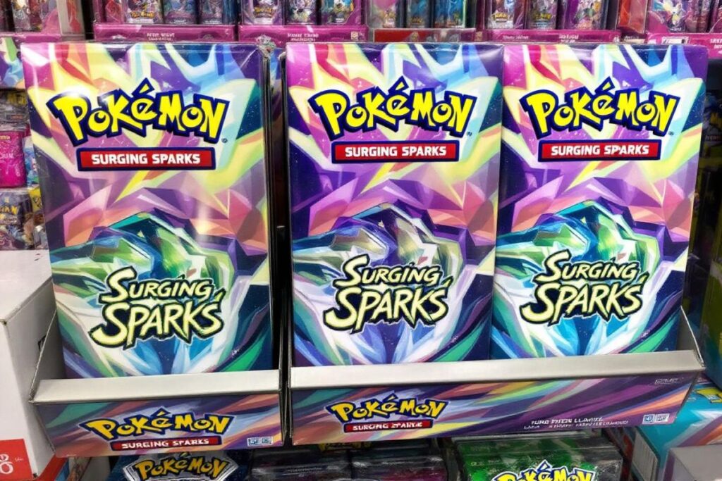 Réapprovisionnement Amazon en boîtes Pokémon TCG : les tins Surging Sparks maintenant disponibles