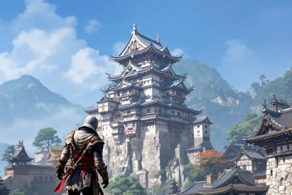 Guide Assassin's Creed Shadows : emplacement du daisho, de l'éventail et du coffre légendaire au château Miyazu