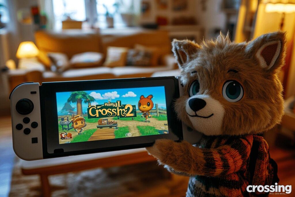 Peluche animale devant un écran de jeu vidéo