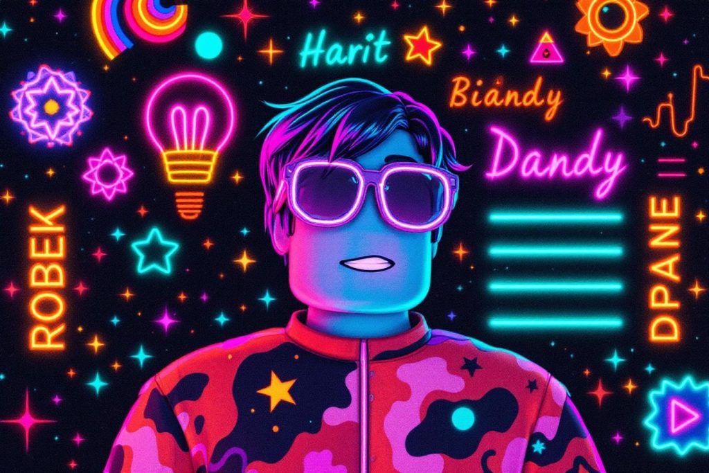Personnage stylisé avec des lunettes de soleil dans un espace lumineux