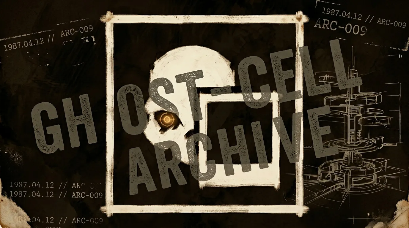 Crâne avec œil doré, documents classifiés archivés.