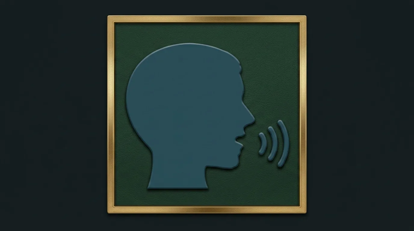 Silhouette profil tête parlant avec ondes sonores