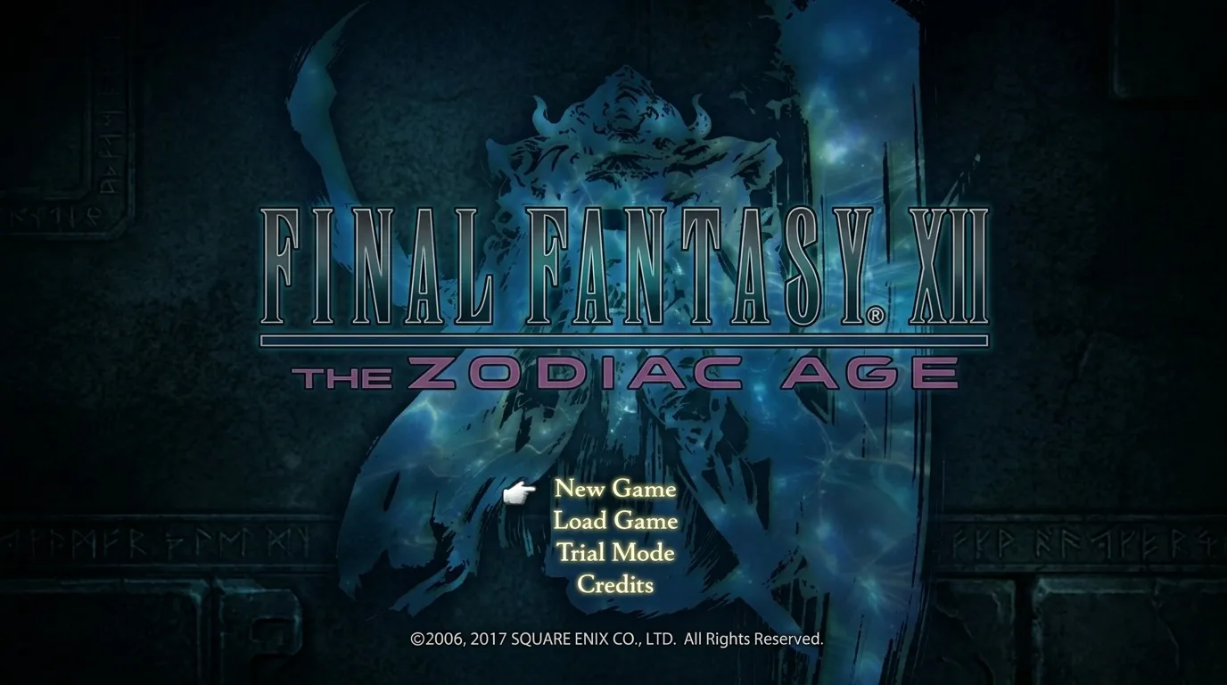 Écran titre du jeu Final Fantasy XII The Zodiac Age