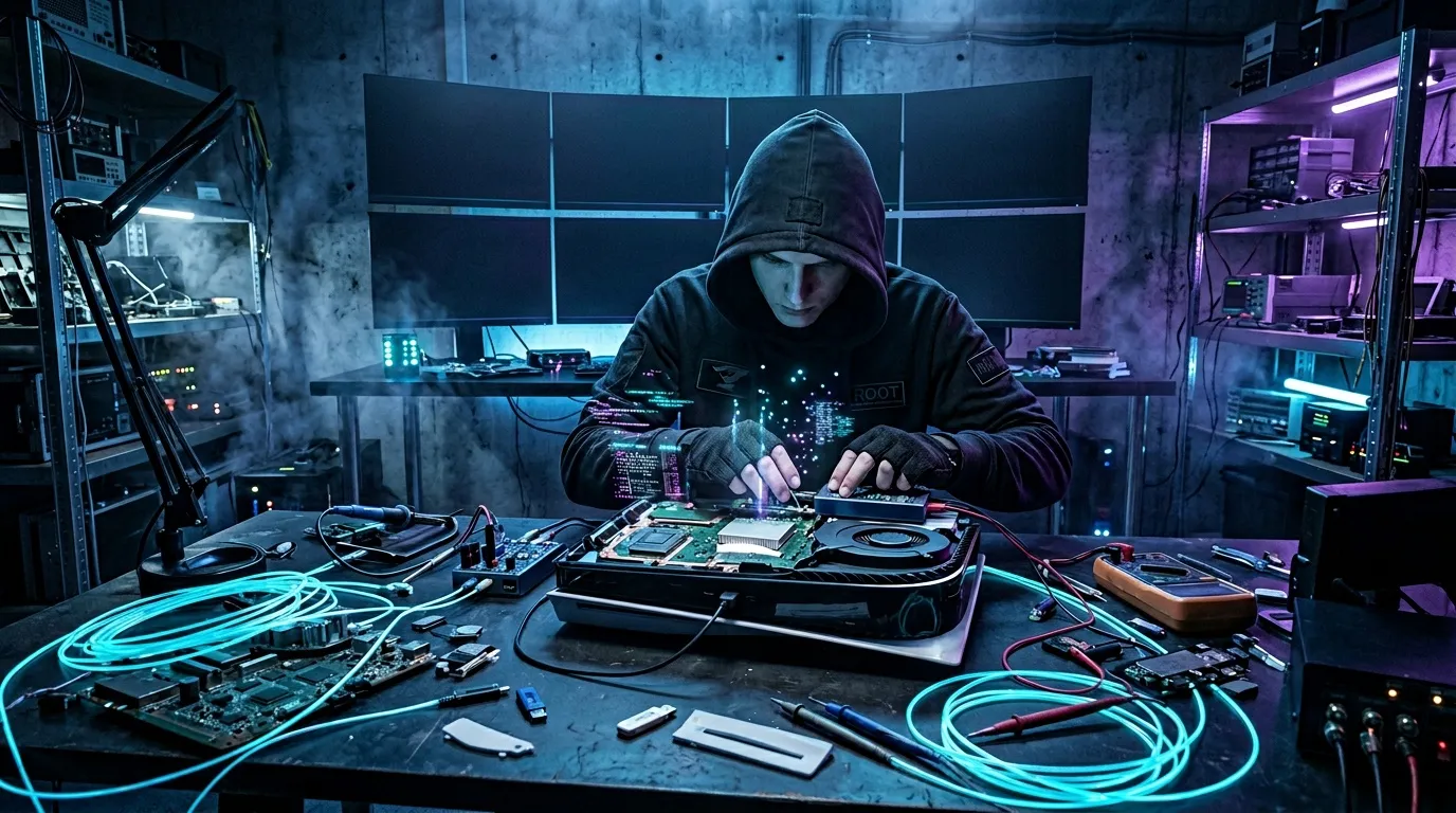 Personne en hoodie réparant composants électroniques informatiques