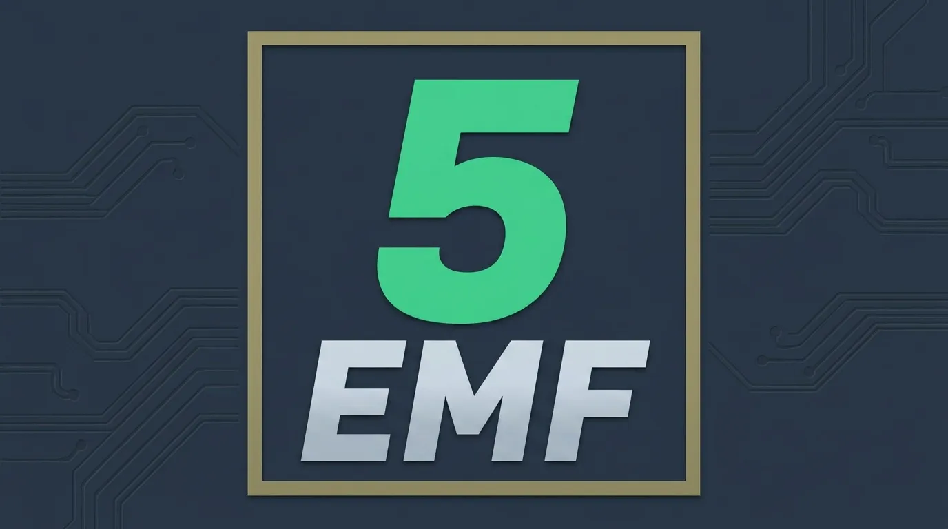 Logo vert et blanc avec chiffre 5 et texte EMF