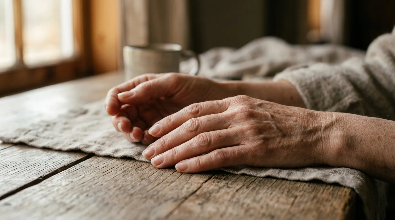 Main d'enfant posée sur main d'adulte âgé