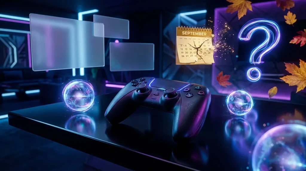 Manette de jeu entourée d'écrans et symboles numériques