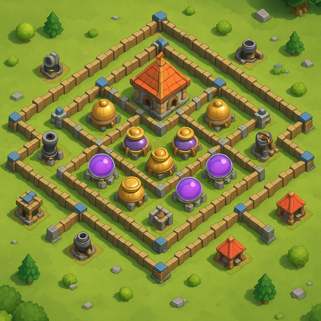 Base hybride (équilibre guerre/farming)
