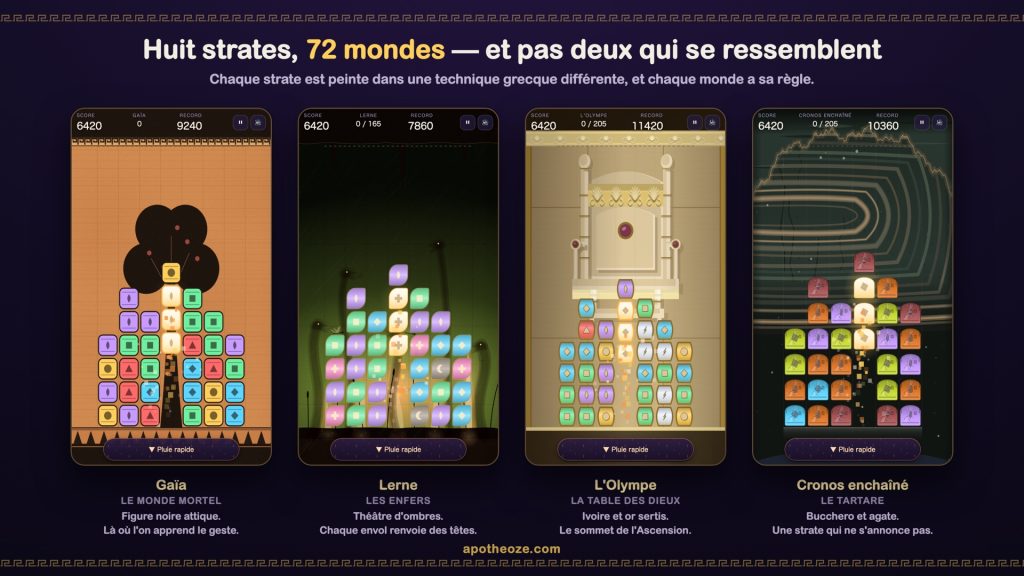 Les différents mondes d'apotheoze