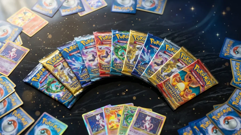 Boosters Pokémon Twilight Mascarade et cartes arrangées artistiquement