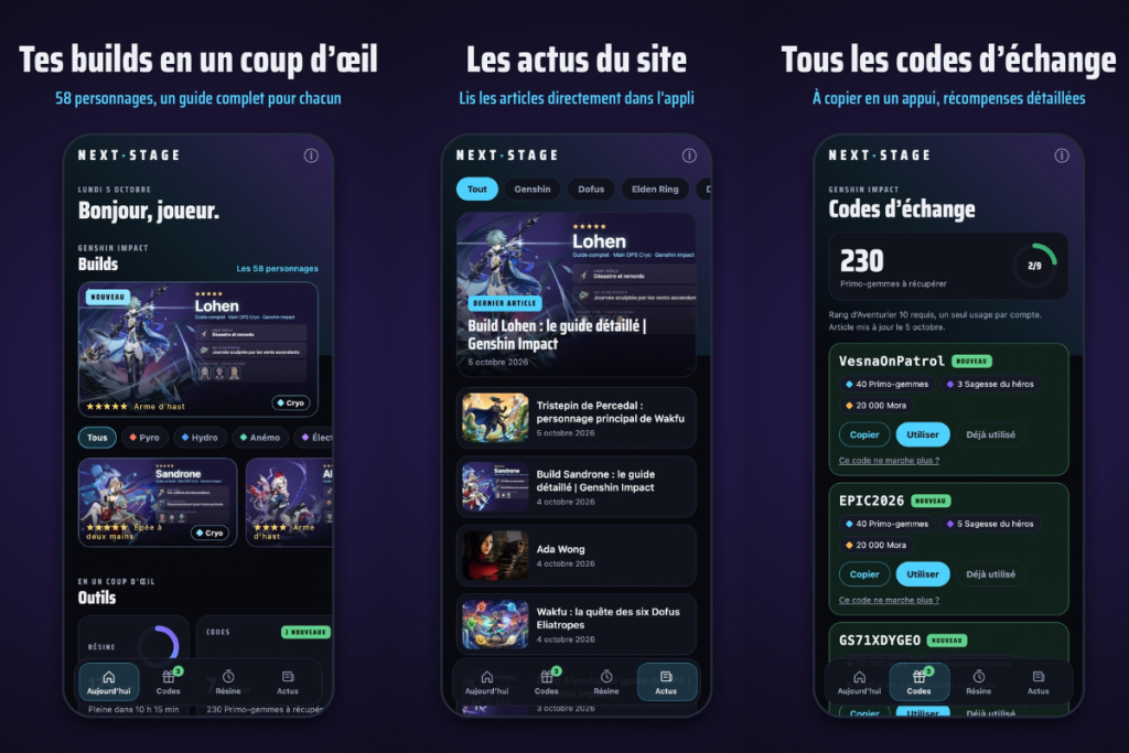 Application mobile Next Stage