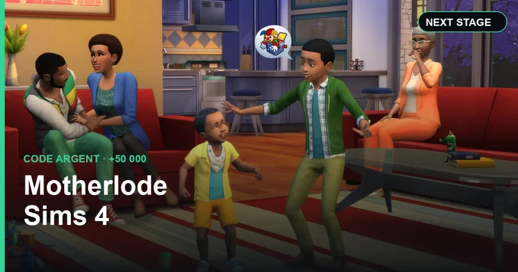 Motherlode Sims 4 : le code pour +50 000 Simflouz