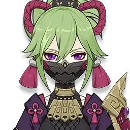 Portrait de Kuki Shinobu, cheffe adjointe du gang Arataki, dans Genshin Impact