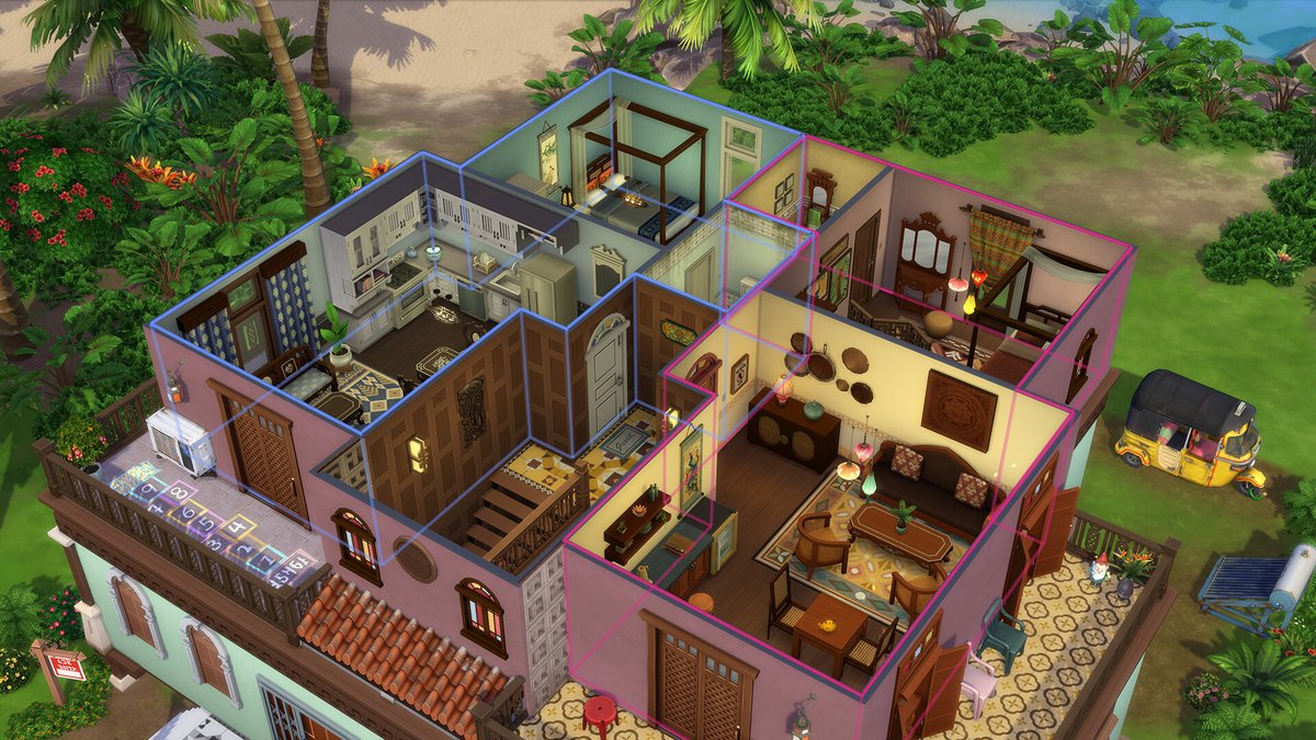 Sims 4 À louer : plan en coupe d'un immeuble à plusieurs logements