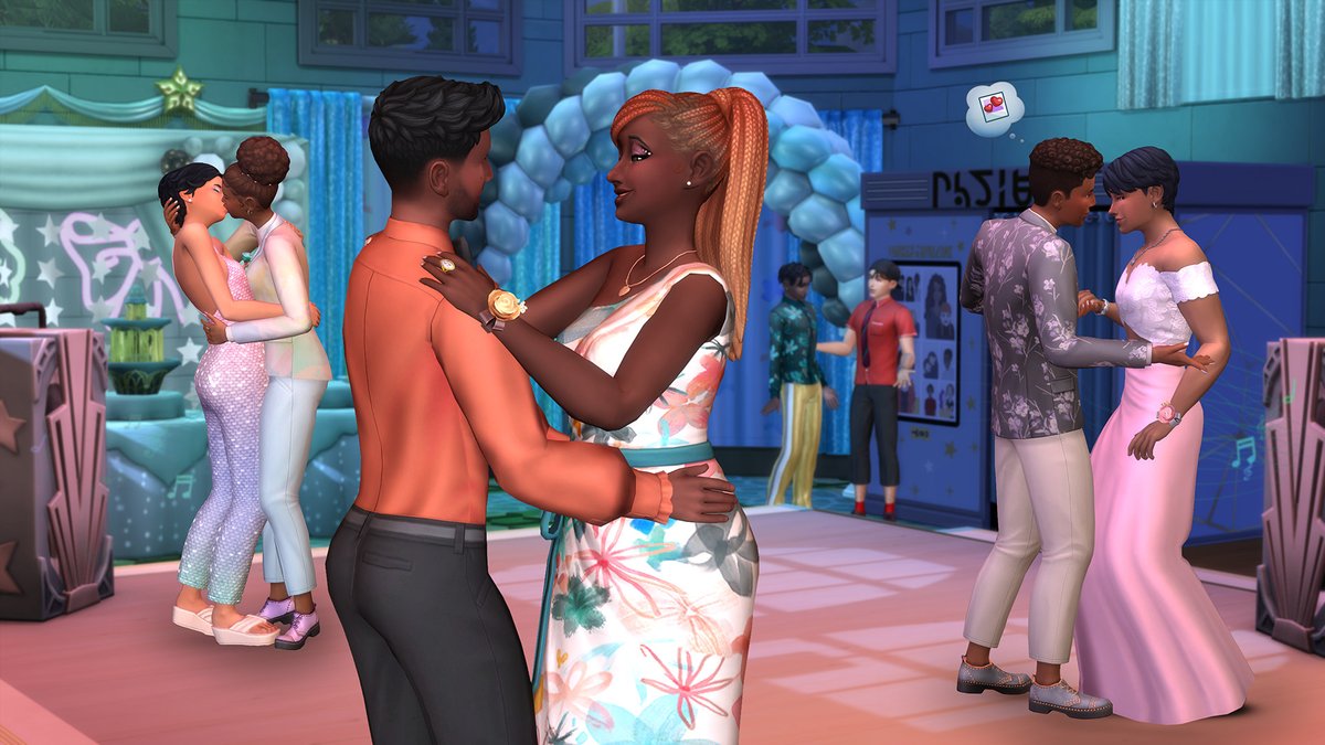 Sims 4 Années lycée : des ados dansent au bal de promo