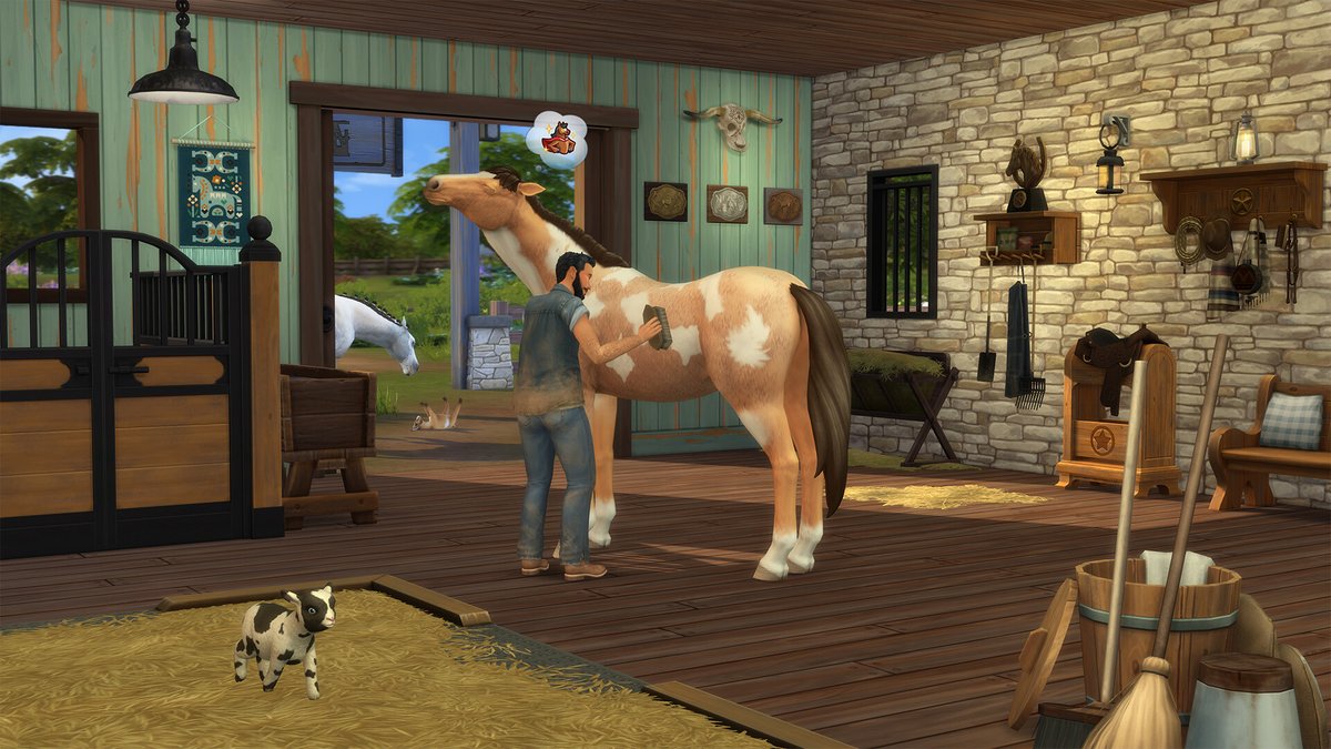Sims 4 Vie au ranch : un cheval dans son box