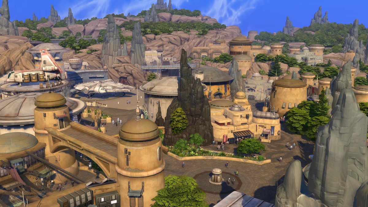Sims 4 Star Wars Voyage sur Batuu : vue de l'avant-poste de Black Spire