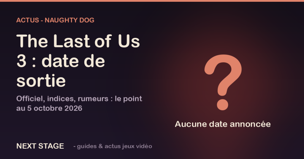 The Last of Us Part III : aucune date de sortie annoncée
